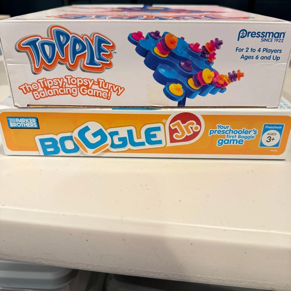 Topple Balancing Game‎ and Boggle Jr. Preschool Matching Game Set